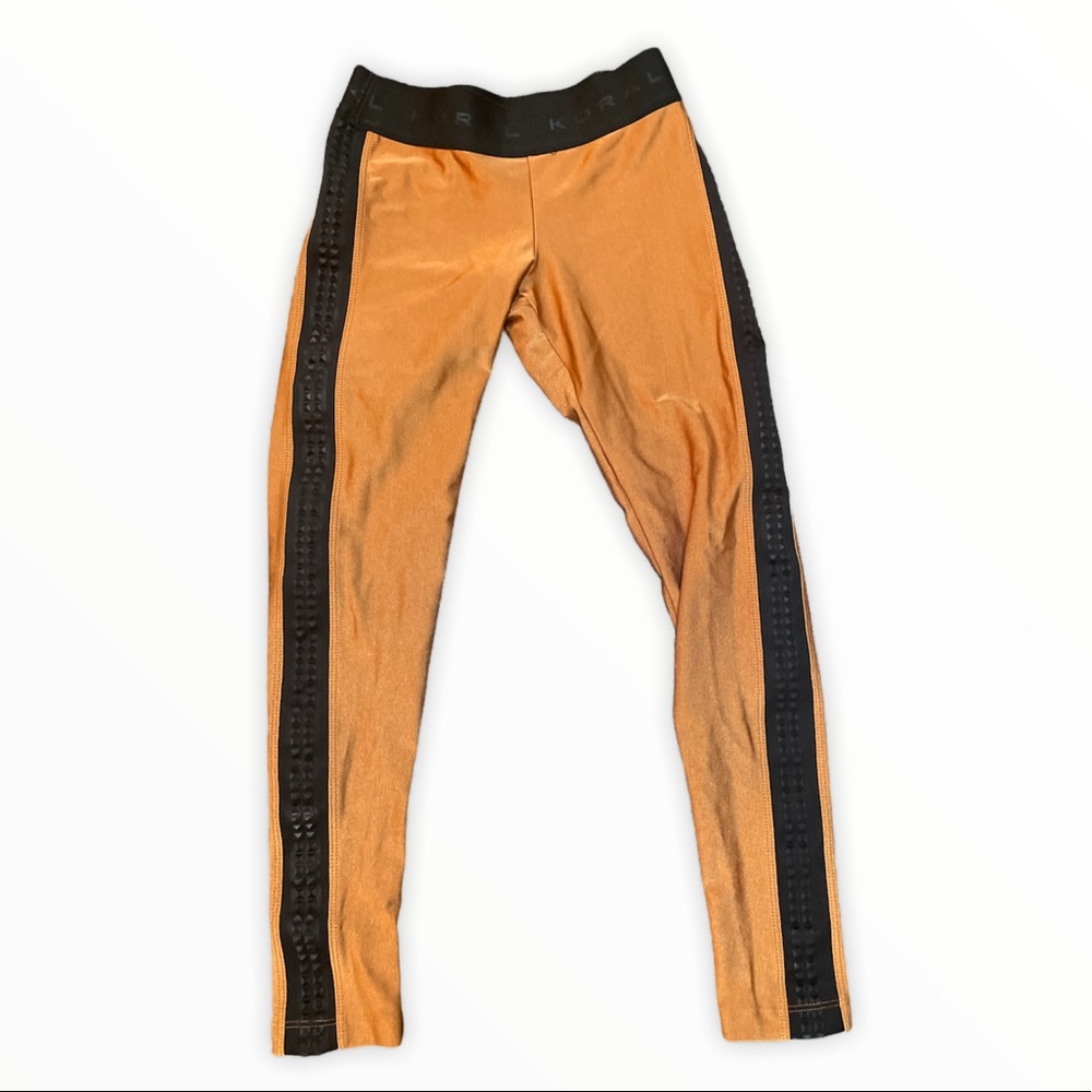 Koral shine leggings with black stripe size xs